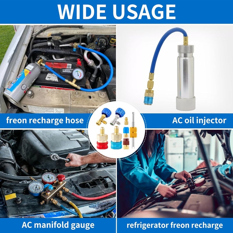 Tigbear R1234yf Quick Couplers Kit, R1234yf to R134a Quick Coupler Adapter Kit with R134A Conversion Adapter R1234YF Can Tap Valve Self Sealing Puncture Style(R1234YF Adapter + 2PC Can Opener) - Image 5